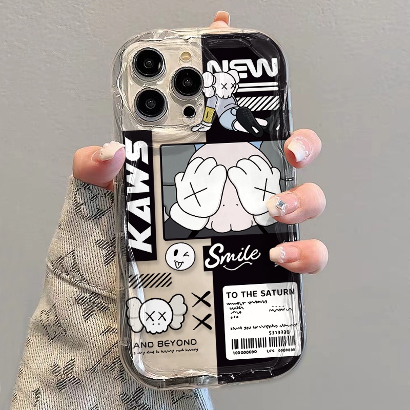 Ốp Điện Thoại Dẻo Trong Suốt Họa Tiết Hoạt Hình Gấu KAWS Dễ Thương Cho iphone 14 pro Max 11 13 12 7Plus 8 X XS Max