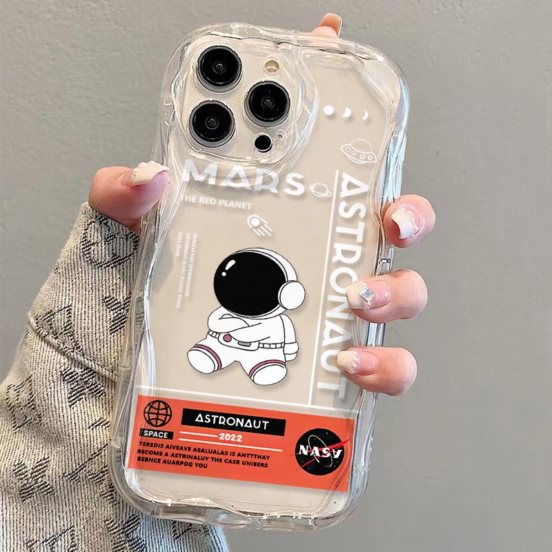 Ốp Điện Thoại Dẻo Trong Suốt Họa Tiết Logo NASA / Phi Hành Gia Cho iphone 14 pro Max 11 13 12 7Plus 8 X XS Max