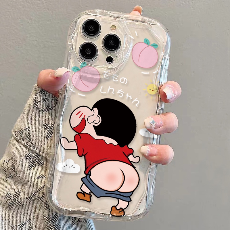 Ốp Điện Thoại Dẻo Trong Suốt Họa Tiết Hoạt Hình Cậu Bé Bút Chì Cho iphone 14 pro Max 11 13 12 7Plus 8 X XS Max