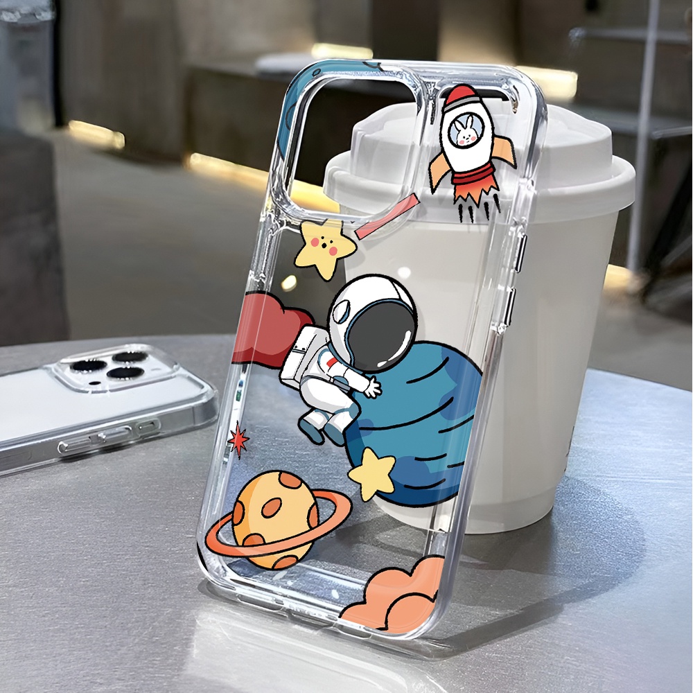 Ốp Điện Thoại Trong Suốt In Hình Phi Hành Gia Cho iphone 14 pro max 11 13 12 7 8 Plus X XR XSMax