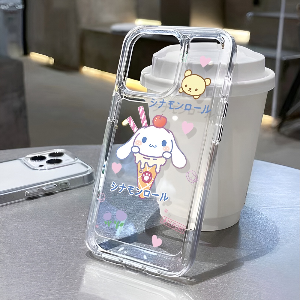 Ốp Điện Thoại Trong Suốt Họa Tiết Hoạt Hình Cinnamoroll Dễ Thương Cho iphone 14 pro max 11 13 12 7 8 Plus X XR XSMax