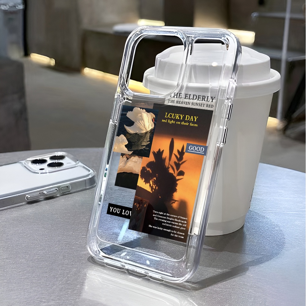 Ốp Điện Thoại Trong Suốt Hình Phong Cảnh Không Gian Cho iphone 14 pro max 11 13 12 7 8 Plus X XR XSMax