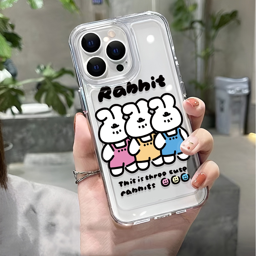 Ốp Điện Thoại Trong Suốt In Hình Thỏ Hoạt Hình Cho iphone 14 pro max 11 13 12 7 8 Plus X XR XSMax