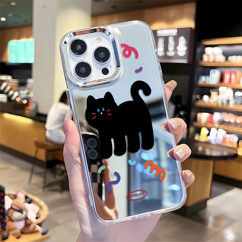 Ốp Điện Thoại Họa Tiết Mèo Đen Cho iphone 14 pro max 11 12 13 8 7 Plus X XR XSMax