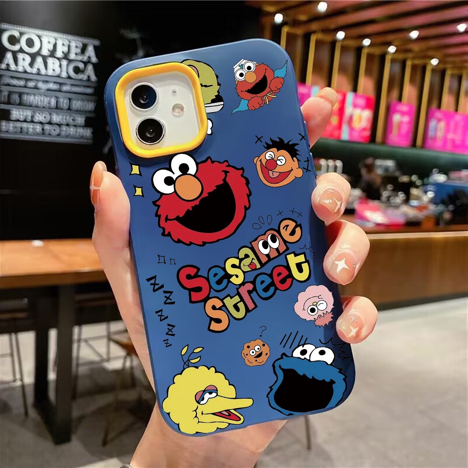Ốp Điện Thoại silicon Dẻo Họa Tiết Hoạt Hình Sesame Street 3 Trong 1 Cho iPhone 14Promax 13 12 11 7Plus X XR
