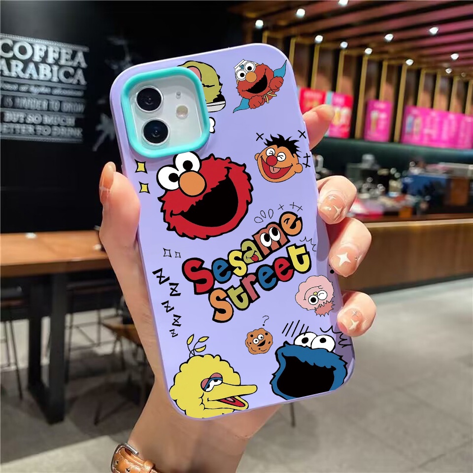 Ốp Điện Thoại silicon Dẻo Họa Tiết Hoạt Hình Sesame Street 3 Trong 1 Cho iPhone 14Promax 13 12 11 7Plus X XR