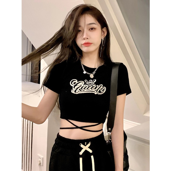 Áo Thun Tay Ngắn Hở Vai In Hình Thời Trang Mùa Hè Hàng Mới Dành Cho Bạn Nữ Áo Kiểu Dáng Ôm Thời Trang Thanh Lịch