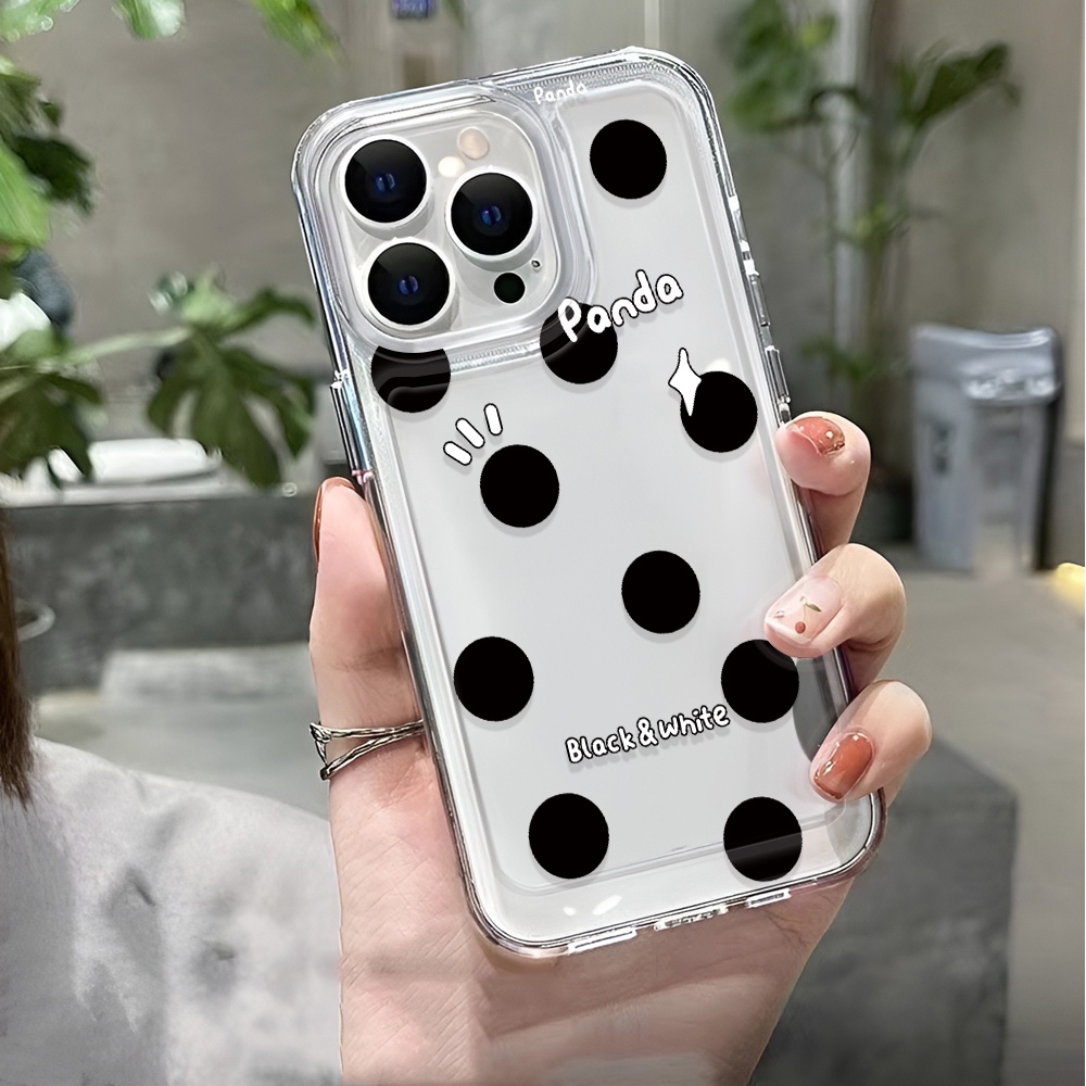 Ốp Điện Thoại Trong Suốt Họa Tiết Chấm Tròn Cho iphone 14 pro max 11 13 12 7 8 Plus X XR XSMax