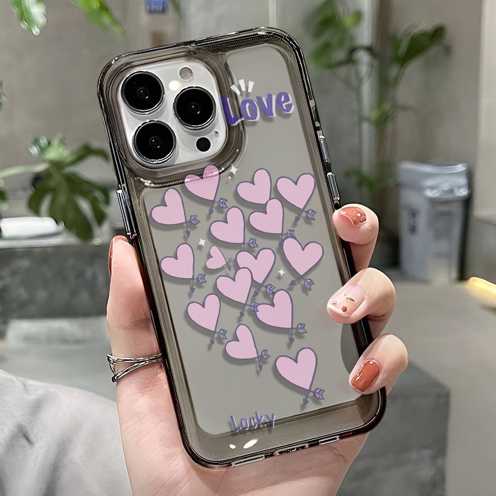 Ốp Điện Thoại Trong Suốt In Hình Trái Tim Cho iphone 14 pro max 11 13 12 7 8 Plus X XR XSMax
