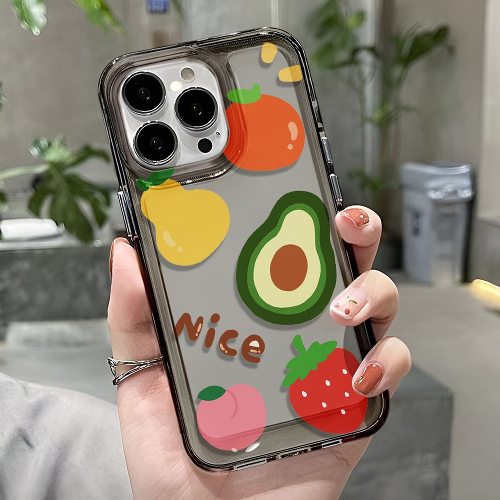 Ốp Điện Thoại Trong Suốt Họa Tiết Trái Cây Hoạt Hình Cho iphone 14 pro max 11 13 12 7 8 Plus X XR XSMax