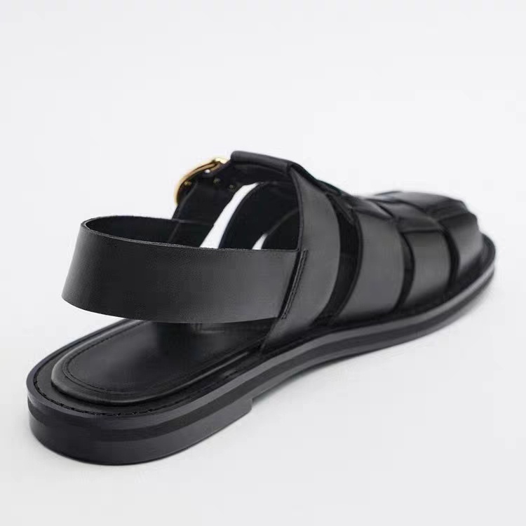 Hàng Mới Về Giày Sandal Zara Da Bò Đan Dây Hở Ngón Thời Trang Nữ