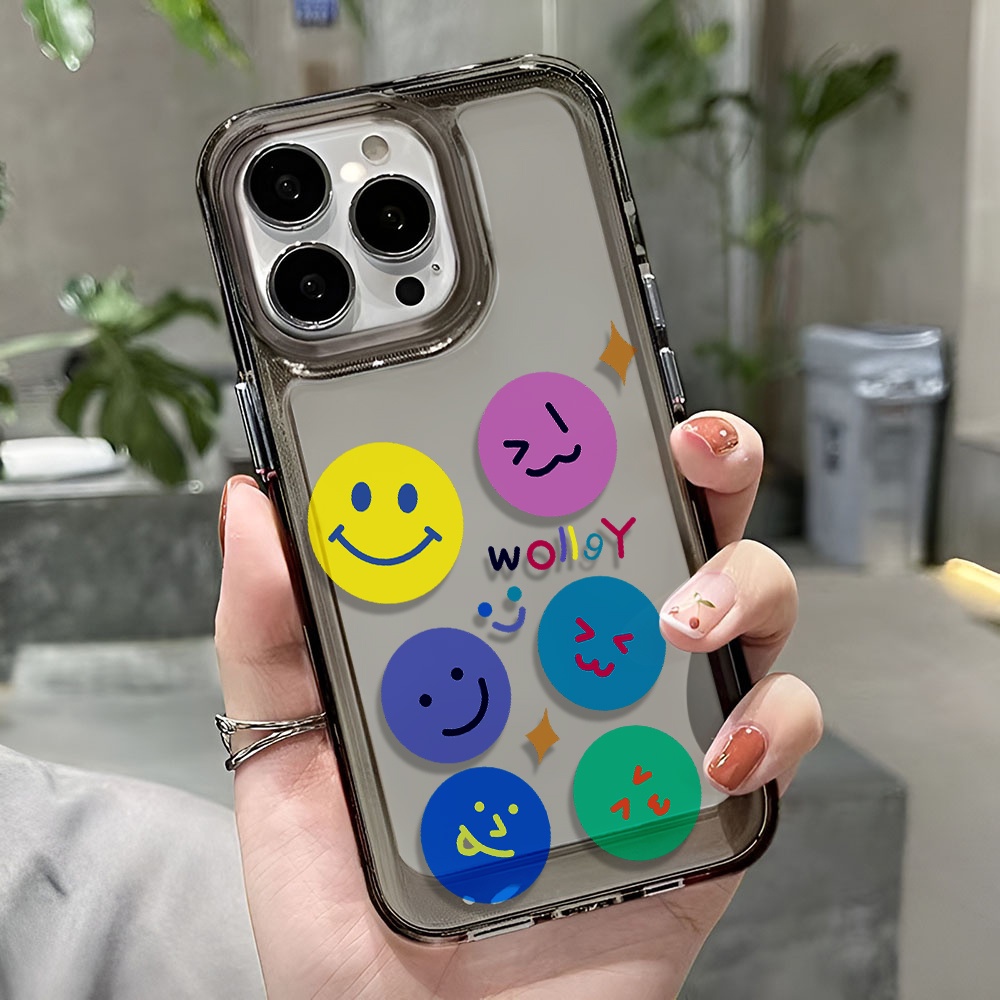 Ốp Điện Thoại Trong Suốt Chống Sốc In Hình Mặt Cười Cho iphone 14 pro max 11 13 12 7 8 Plus X XR XSMax