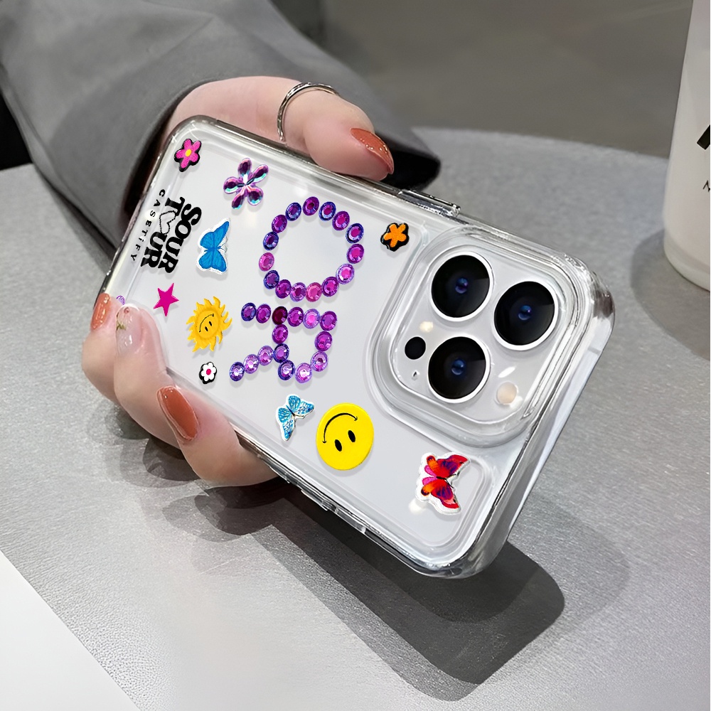 Ốp Điện Thoại Trong Suốt Chống Sốc In Hình Bướm Thời Trang Cho iphone 14 pro max 11 13 12 7 8 Plus X XR XSMax