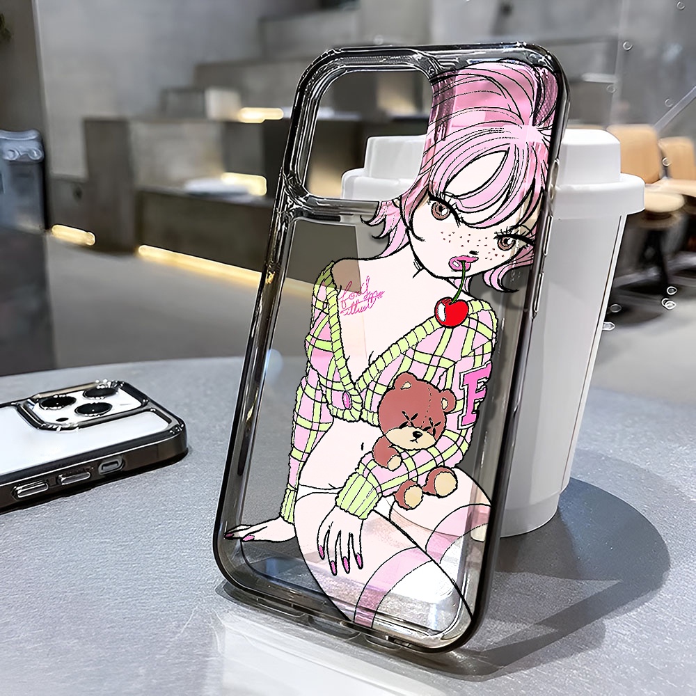 Ốp Điện Thoại Trong Suốt Chống Sốc In Hình Cô Gái Không Gian Cho iphone 14 pro max 11 13 12 7 8 Plus X XR XSMax