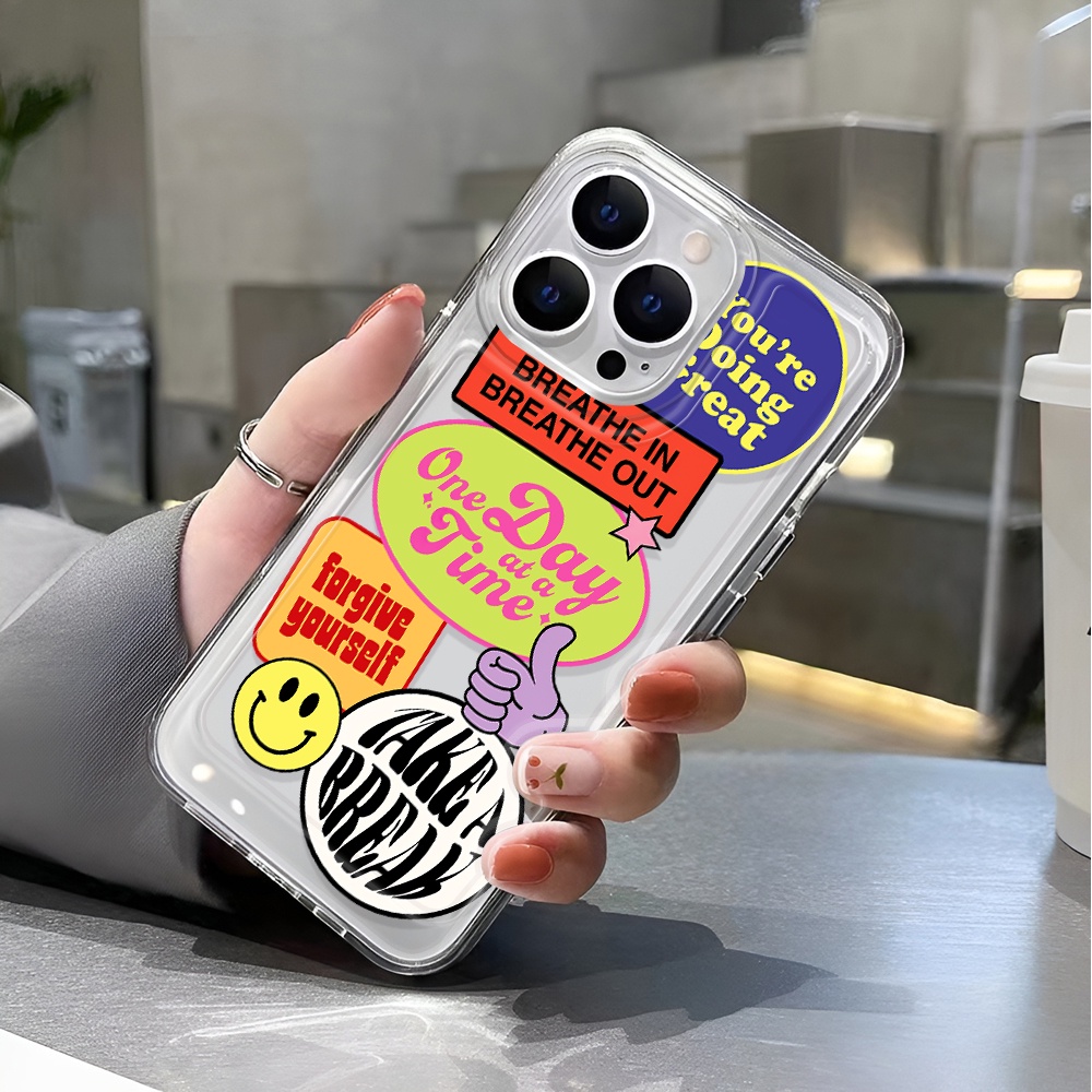 Ốp Điện Thoại Trong Suốt In Hình Mặt Cười Cho iphone 14 pro max 11 13 12 7 8 Plus X XR XSMax