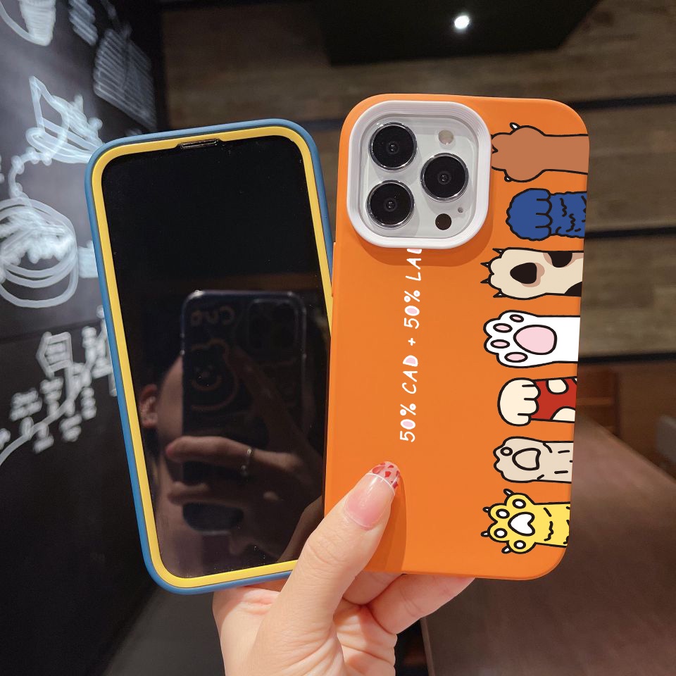 Ốp Điện Thoại silicon Dẻo Họa Tiết Móng Vuốt Mèo 3 Trong 1 Cho iPhone 14Promax 13 12 11 7Plus X XR