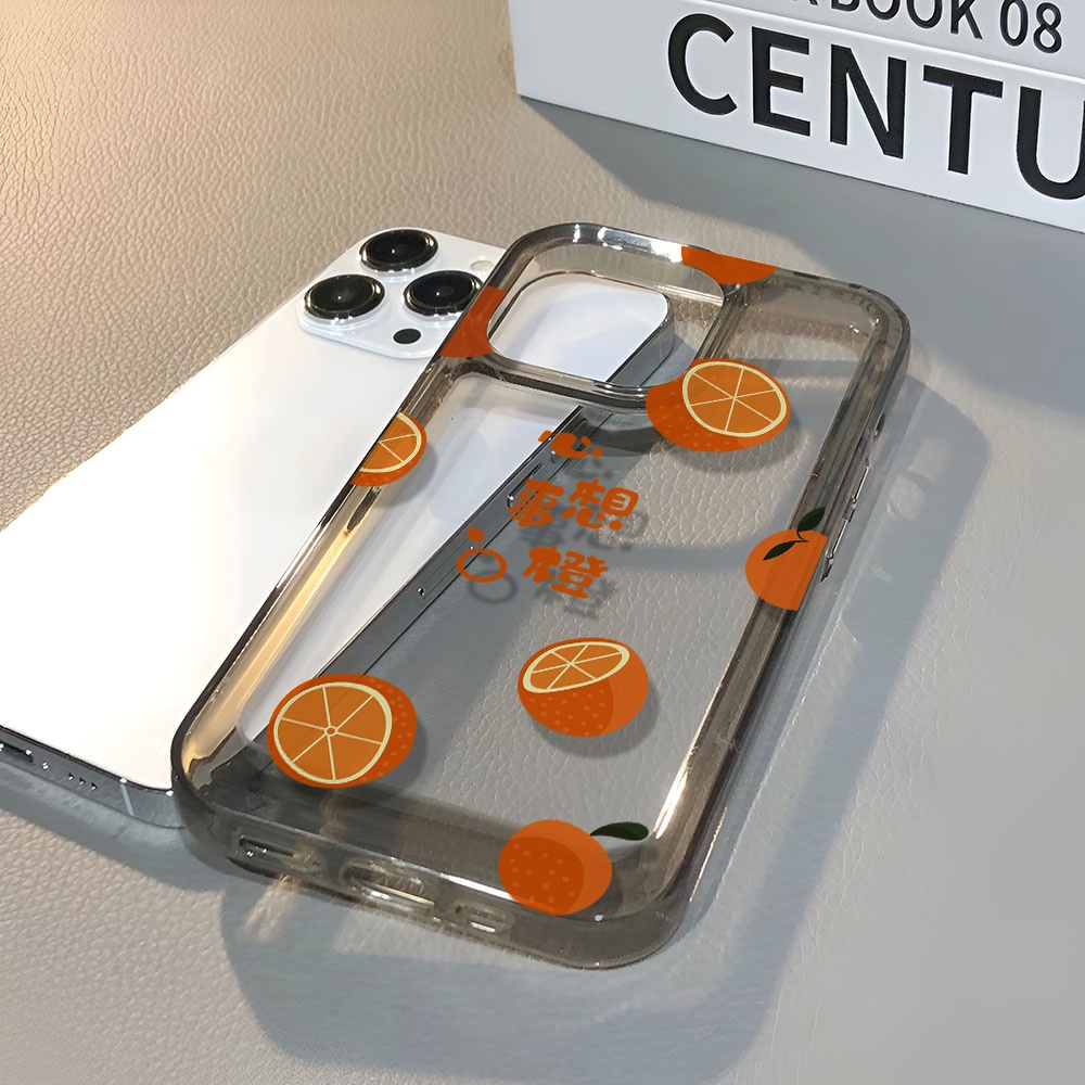 Ốp Điện Thoại Trong Suốt Họa Tiết Trái Cam May Mắn Chống Sốc Cho iphone 14 pro max 11 13 12 7 8 Plus X XR XSMax