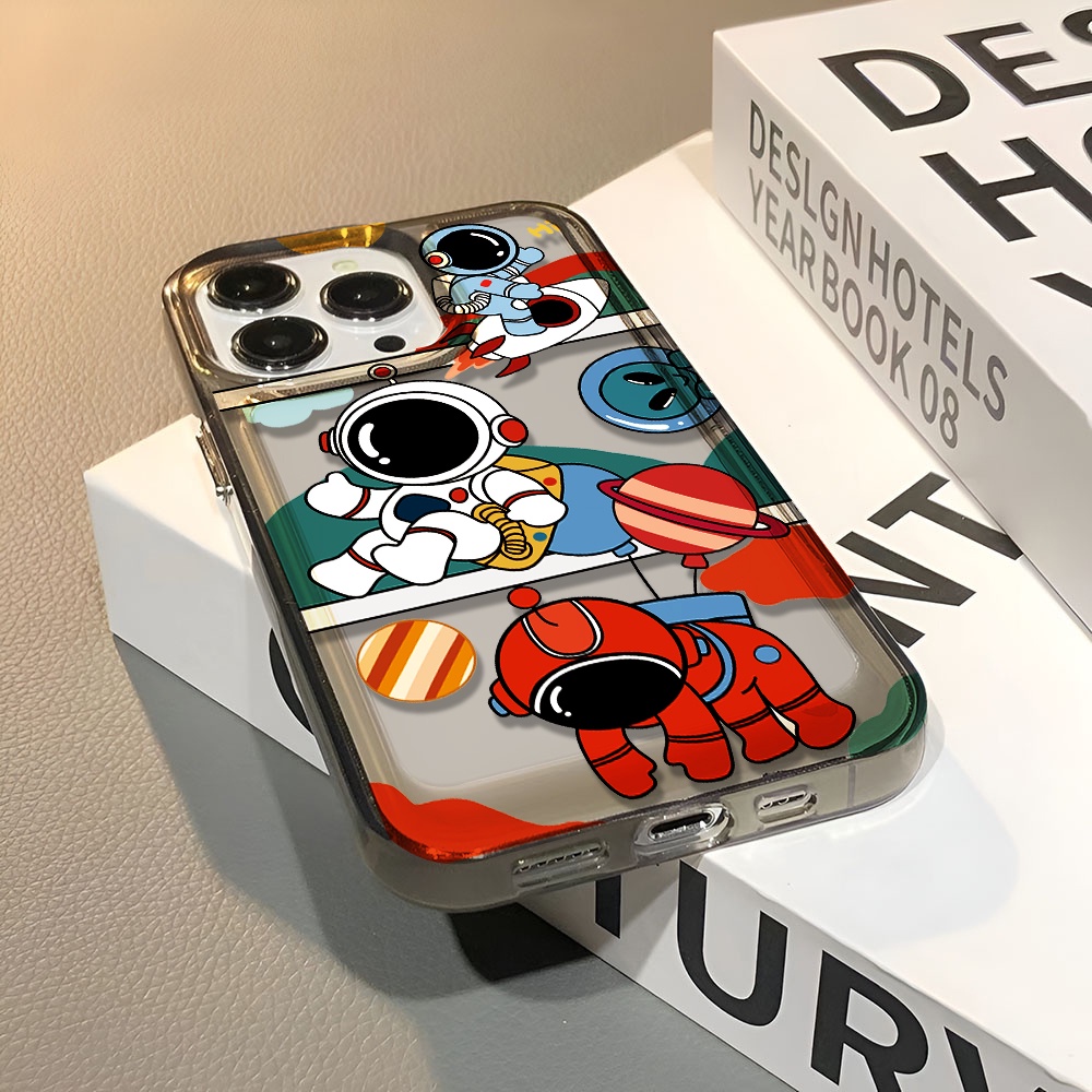 Ốp Điện Thoại Trong Suốt Chống Sốc In Hình Phi Hành Gia Hoạt Hình Cho iphone 14 pro max 11 13 12 7 8 Plus X XR XSMax