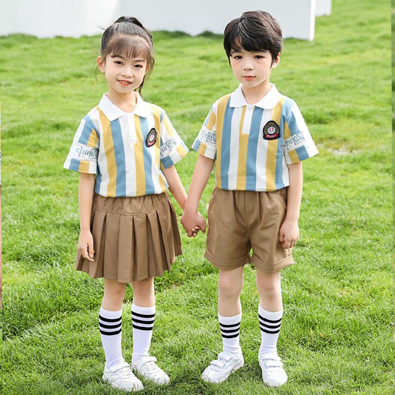 ✨Hàng Có Sẵn!✨ Bộ Đồng Phục Học Sinh Mẫu Giáo 2023 Tay Ngắn Phong Cách Preppy Anh Quốc Hợp Thời Trang