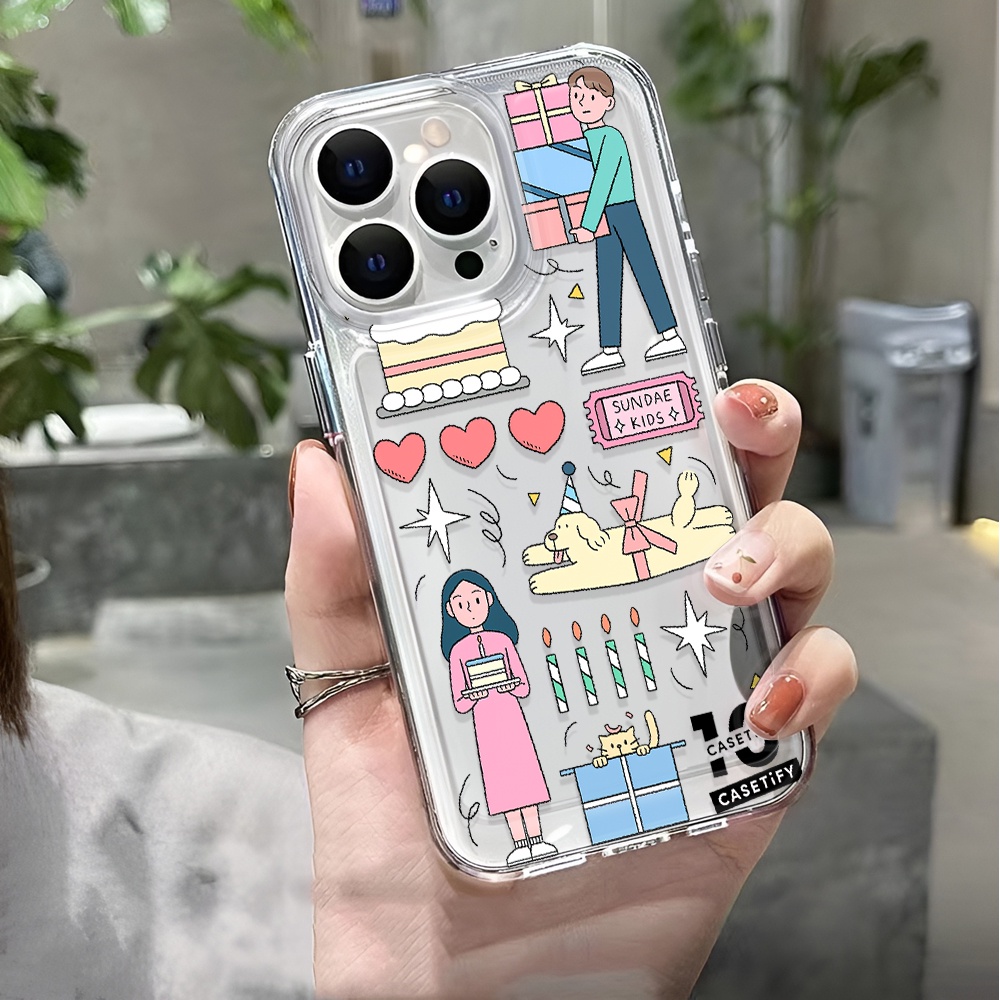 Ốp Điện Thoại Trong Suốt Chống Sốc In Chữ Happy birthday Cho iphone 14 pro max 11 13 12 7 8 Plus X XR XSMax