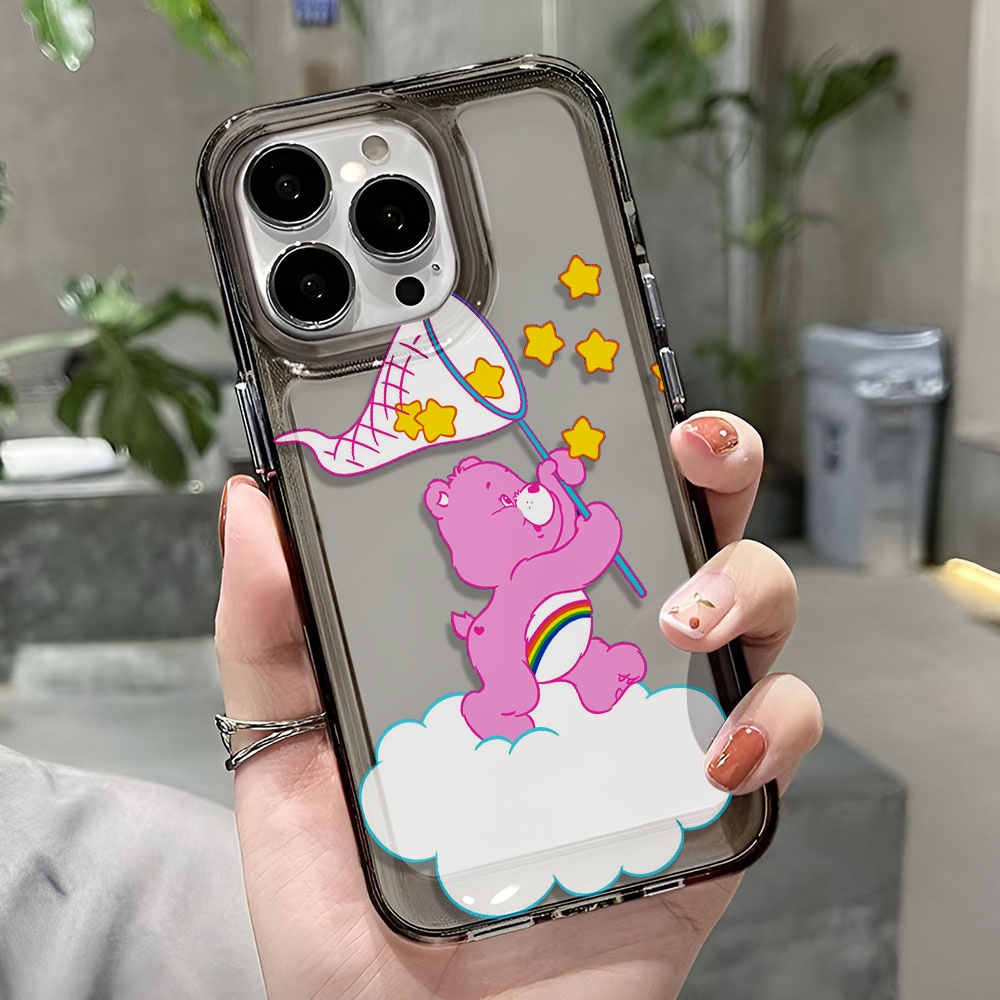 Ốp Điện Thoại Trong Suốt Chống Sốc In Hình Gấu Cầu Vồng Cho iphone 14 pro max 11 13 12 7 8 Plus X XR XSMax