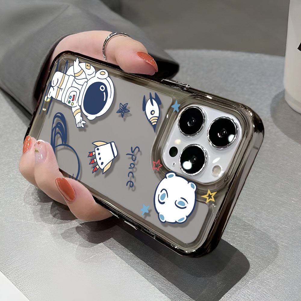 Ốp Điện Thoại Trong Suốt Chống Sốc In Hình Phi Hành Gia Vũ Trụ Cho iphone 14 pro max 11 13 12 7 8 Plus X XR XSMax