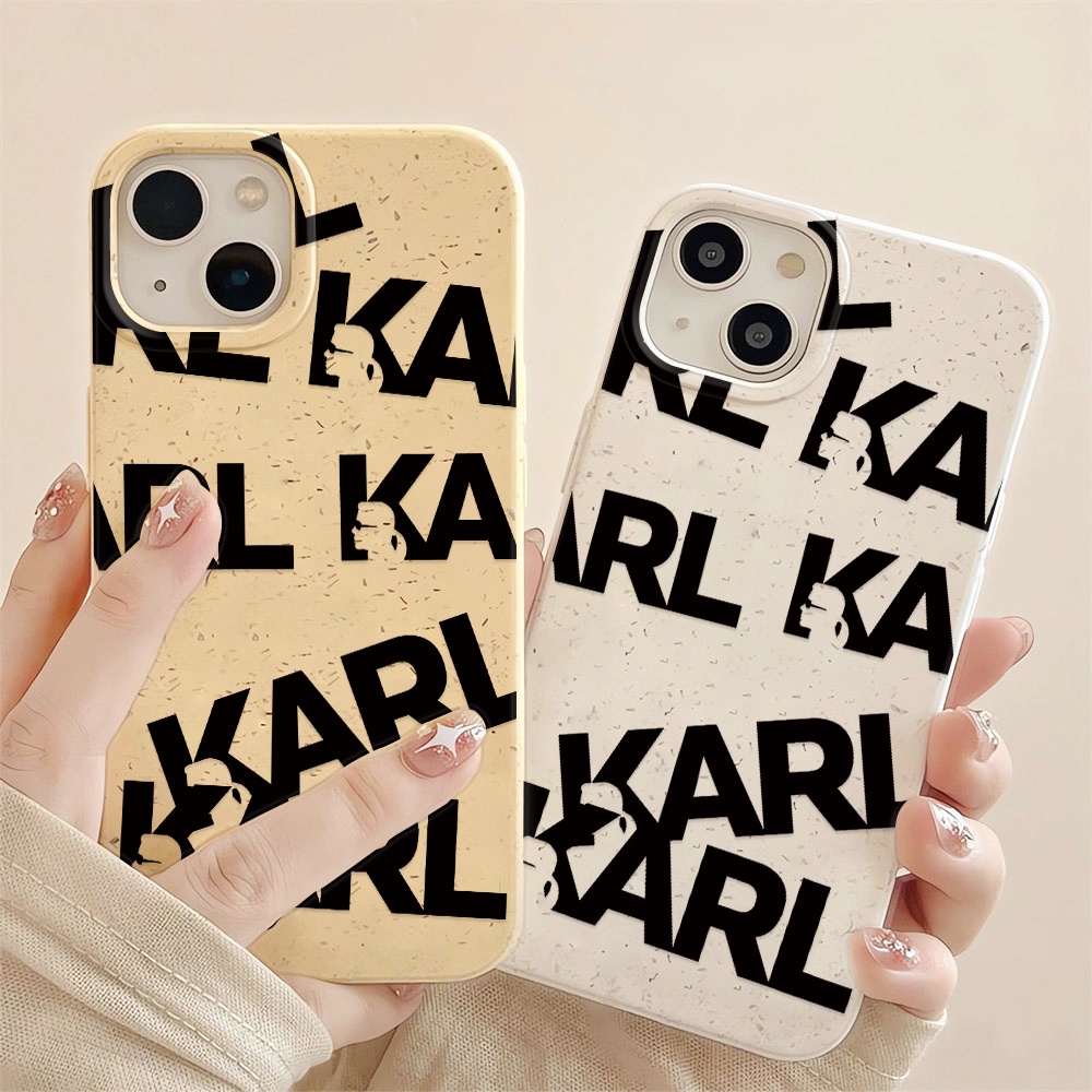 Ốp Điện Thoại Chống Sốc Màu Trắng In Chữ Karl Lagerfeld Thời Trang Cho iphone 14 pro max 11 13 12 7 8 Plus X XR XSMax