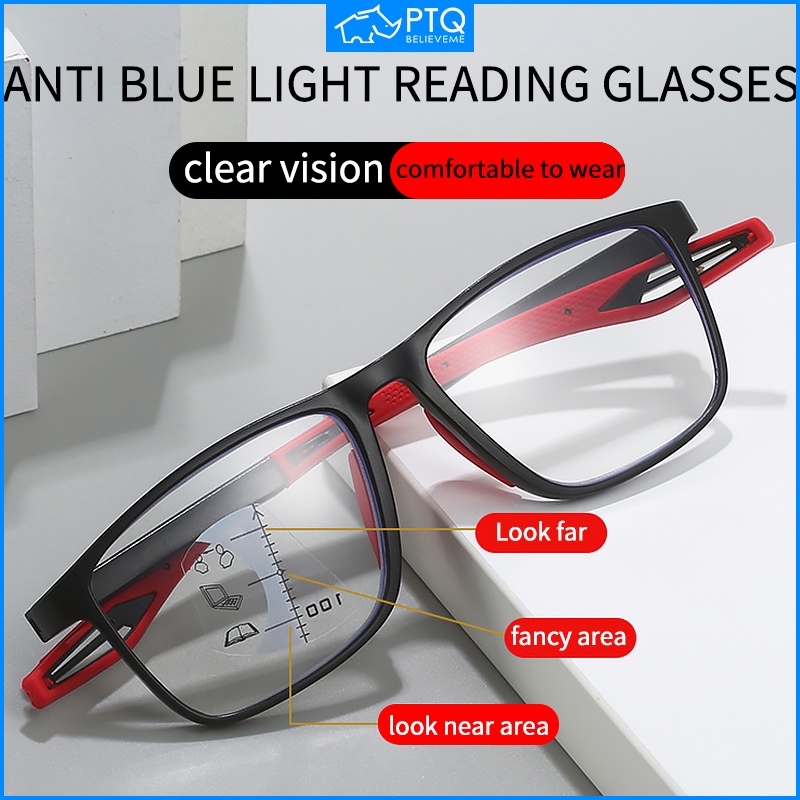 Kính Râm Thông Minh Phóng To Đa Năng Chống Ánh Sáng Xanh Chống Trượt TR90 100-400 Độ Cho Người Trung Niên Và Người Lớn Tuổi