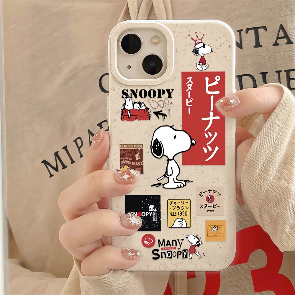 Ốp Điện Thoại Chống Sốc In Hình Snoopy Màu Trắng Thời Trang Cho iphone 14 pro max 11 13 12 7 8 Plus X XR XSMax