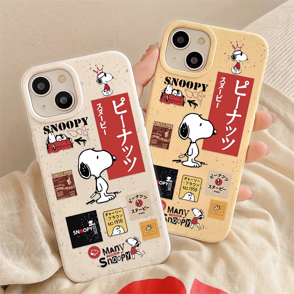 Ốp Điện Thoại Chống Sốc In Hình Snoopy Màu Trắng Thời Trang Cho iphone 14 pro max 11 13 12 7 8 Plus X XR XSMax