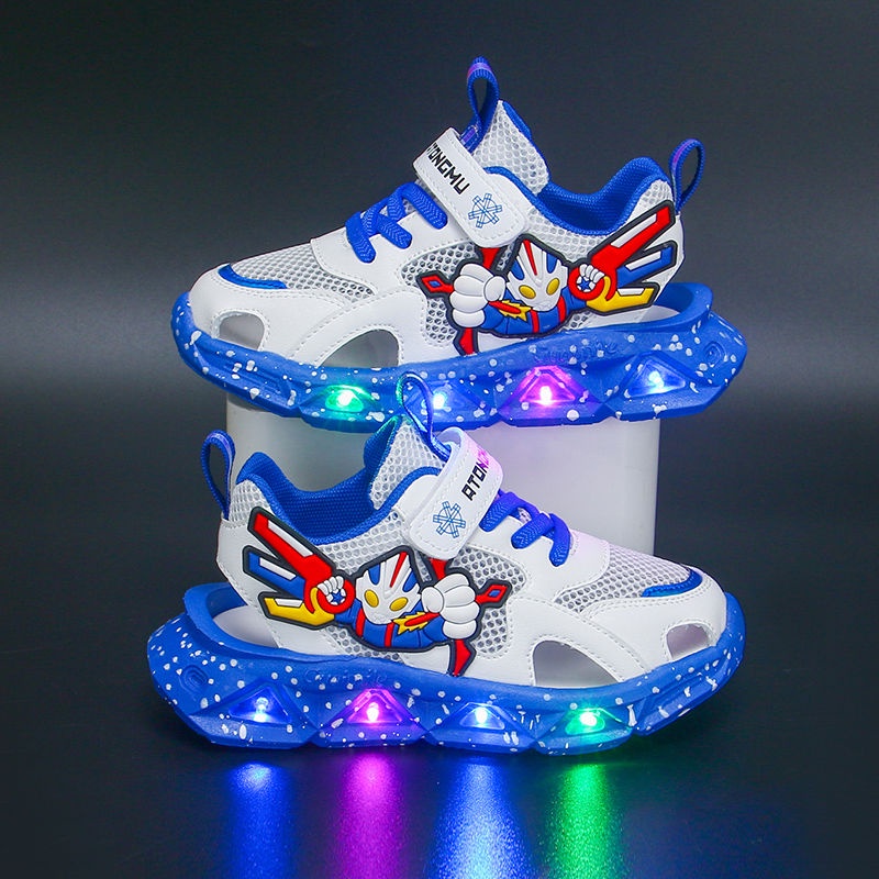 Giày Sandal Thể Thao Mùa Hè 2023 Phối Lưới Trong Suốt Trọng Lượng Nhẹ In Hình Người Nhện Phong Cách Mới Cho Bé Trai