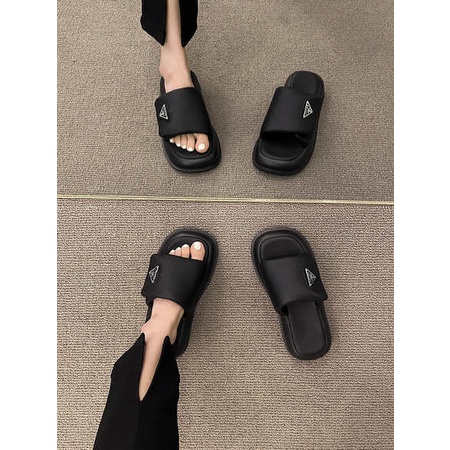 Dép thời trang nữ dép lê đế dày thời trang đi bên ngoài Velcro