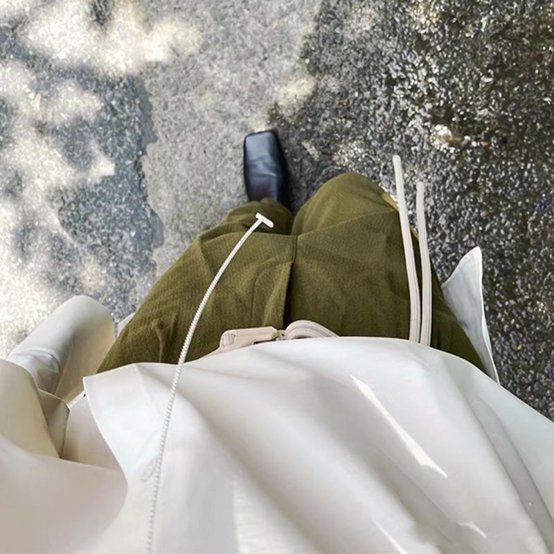 Thắt Lưng Vải canvas Phối Dây Xích Thiết Kế Đơn Giản Thời Trang Cao Cấp