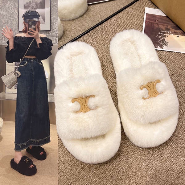 Dép Đế Dày Phối Lông Thời Trang 2023 Mới Cho Nữ