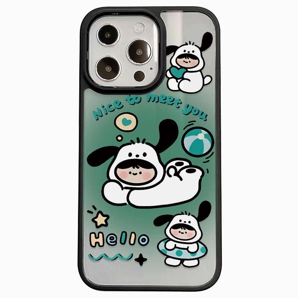 Ốp Điện Thoại Nhựa Acrylic Cứng Trong Suốt Hình Cún Dễ Thương Cho iphone 14promax 11 13 12 7Plus 8 X XS Max