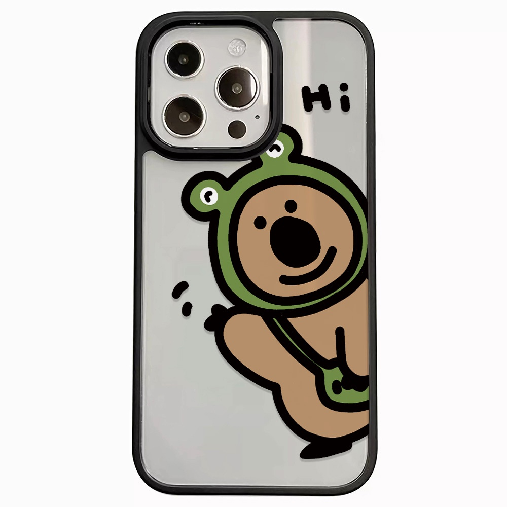 Ốp Điện Thoại Nhựa Acrylic Cứng Trong Suốt Hình Gấu / Ếch Cho iphone 14promax 11 13 12 7Plus 8 X XS Max