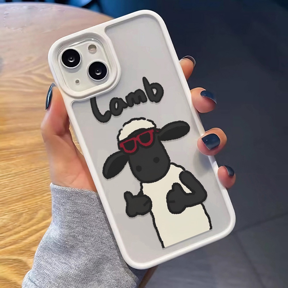 Ốp Điện Thoại Acrylic Cứng Trong Suốt Hình Cừu Shawn Cho iphone 14promax 11 13 12 7Plus 8 X XS Max
