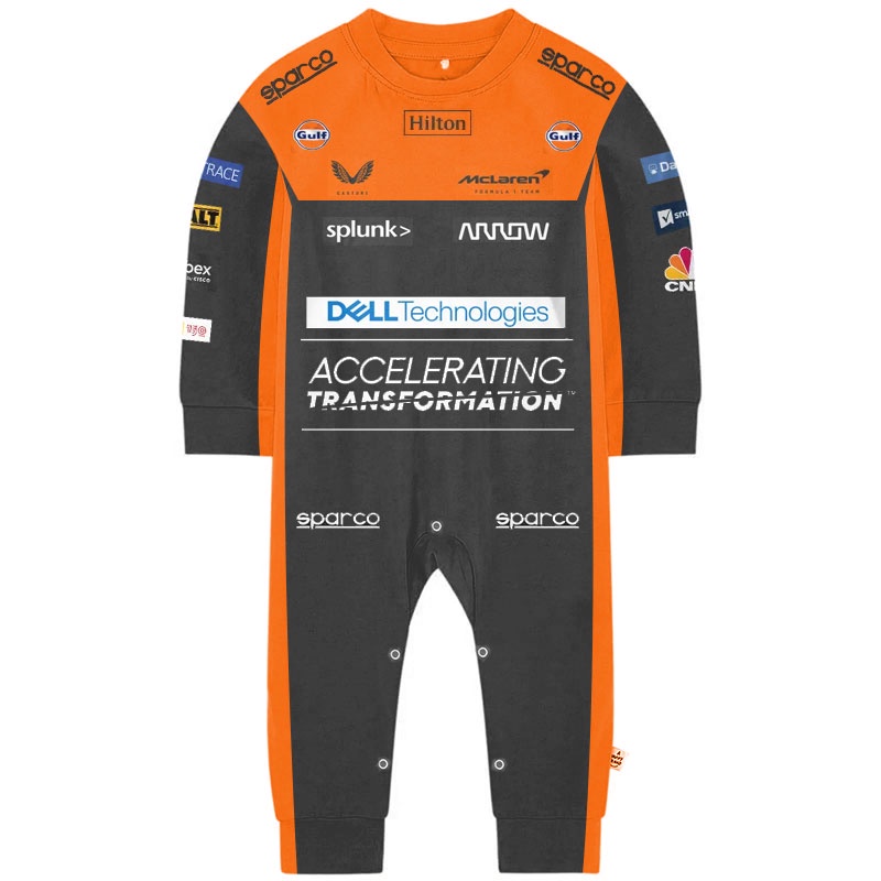 Bộ Áo Liền Quần In Hình Xe Đua Công Thức One Team 3D Thời Trang Mùa Xuân Cho Bé Trai Và Gái F1 Mclararen