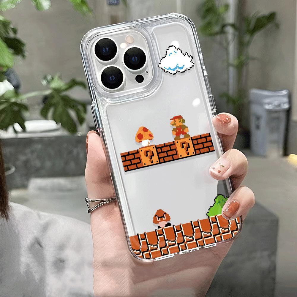 Ốp Điện Thoại Trong Suốt In Hình Trò Chơi Super Mario Cho iphone 14promax 13 12 11 7Plus 7 8 Plus X XR XSMax