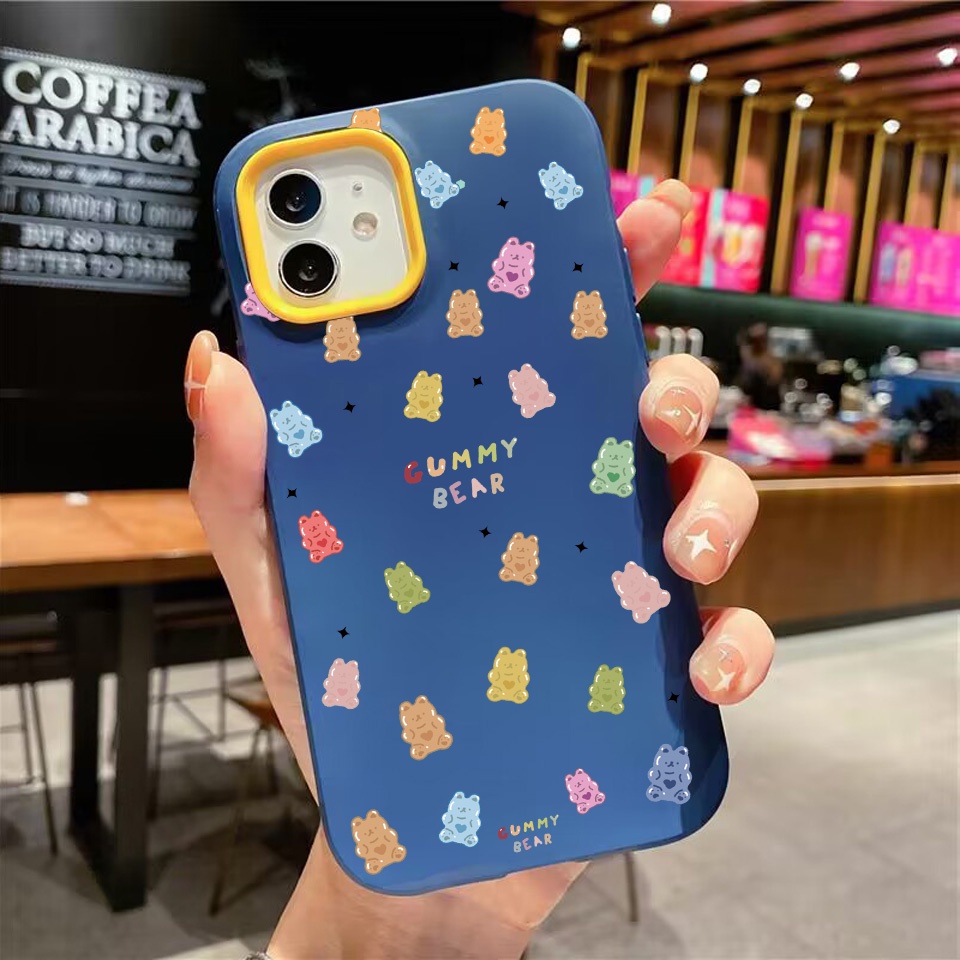 Ốp Điện Thoại silicon Dẻo Hình Gấu 3 Trong 1 Cho iPhone 14Promax 13 12 11 7Plus 7 X Xs Max XR