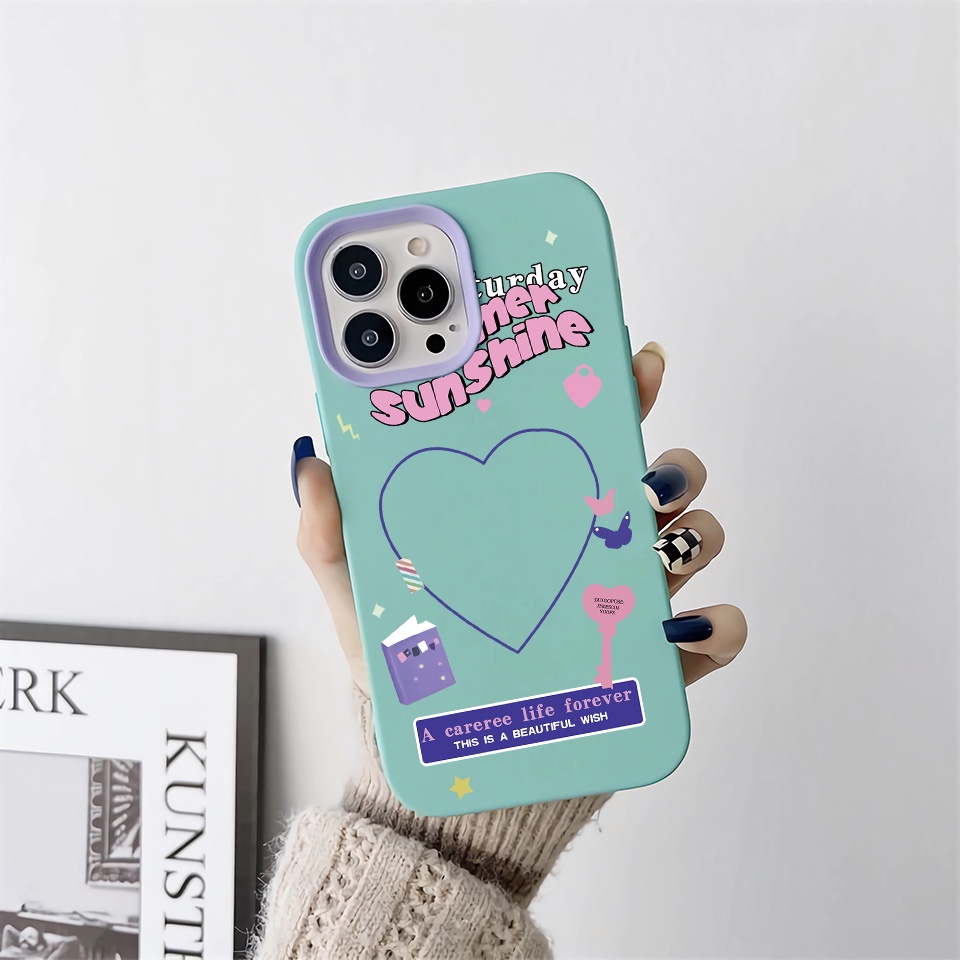 Ốp Điện Thoại silicon Dẻo Hình Trái Tim 3 Trong 1 Cho iPhone 14Promax 13 12 11 7Plus 7 X Xs Max XR