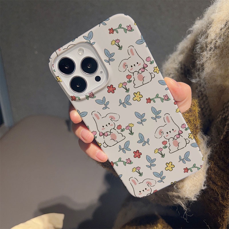 Ốp Điện Thoại Cứng Chống Sốc In Hình Gấu / Thỏ Dễ Thương Cho iphone 14promax 11 13 12 7Plus 8 X XS Max