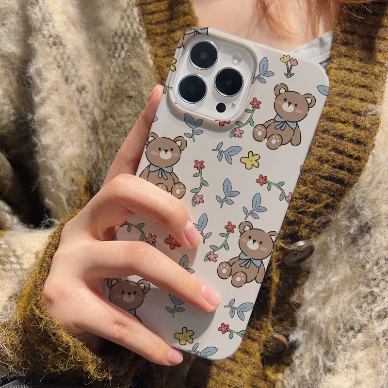 Ốp Điện Thoại Cứng Chống Sốc In Hình Gấu / Thỏ Dễ Thương Cho iphone 14promax 11 13 12 7Plus 8 X XS Max