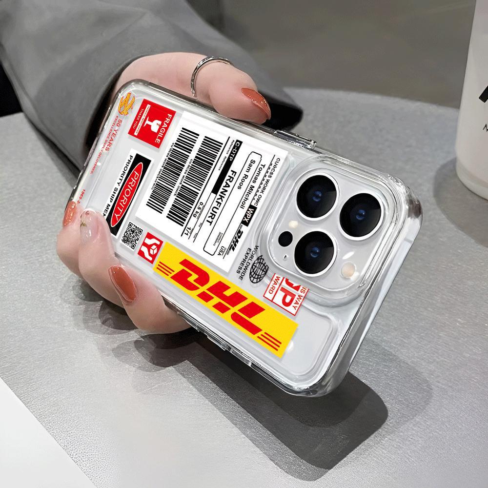 Ốp Điện Thoại Trong Suốt Họa Tiết DHL Chống Sốc Cho iphone 14 pro max 11 13 12 7Plus 7 8 Plus X XR XSMax
