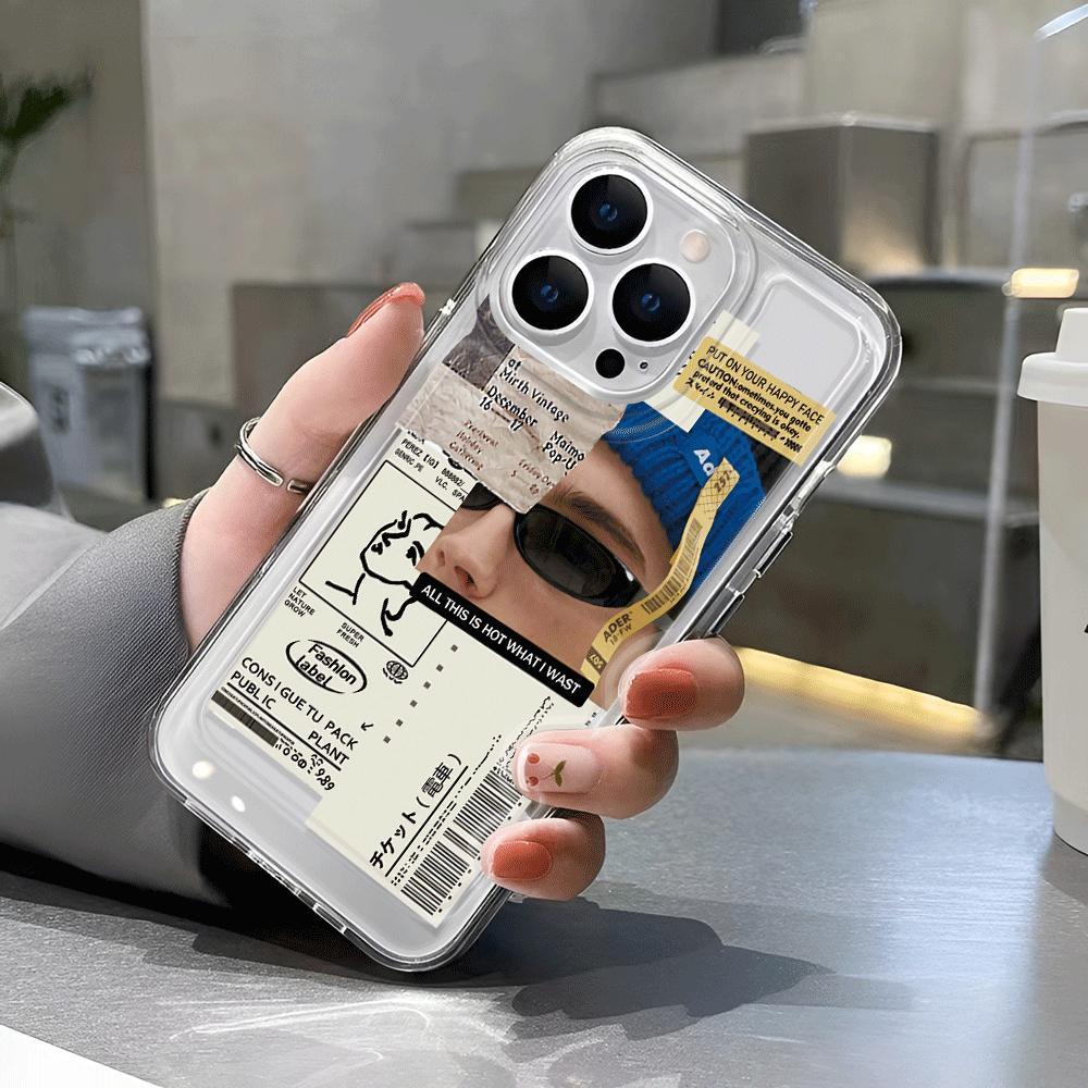 Ốp Điện Thoại Trong Suốt Chống Sốc Họa Tiết Thời Trang Cho iphone 14 pro max 11 13 12 7Plus 7 8 Plus X XR XSMax