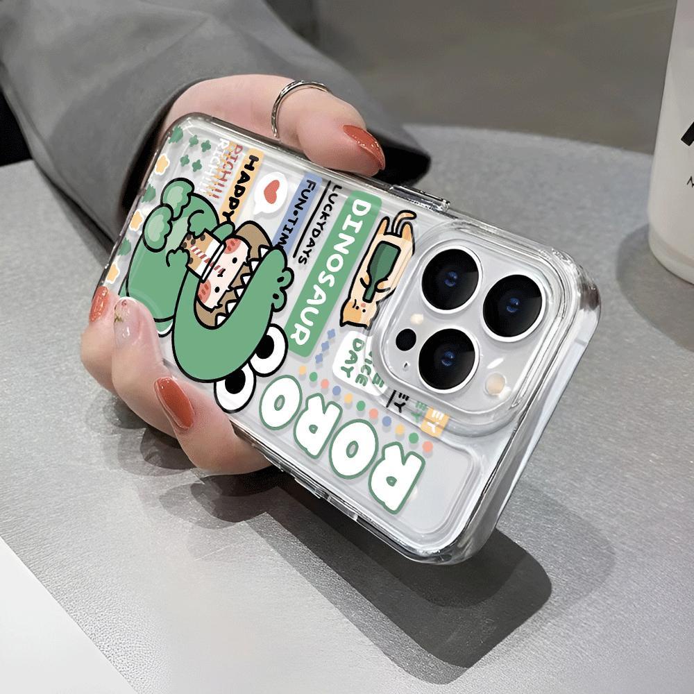 Ốp Điện Thoại Trong Suốt Chống Sốc In Hình Khủng Long Đáng Yêu Cho iphone 14 pro max 11 13 12 7Plus 7 8 X XR XSMax