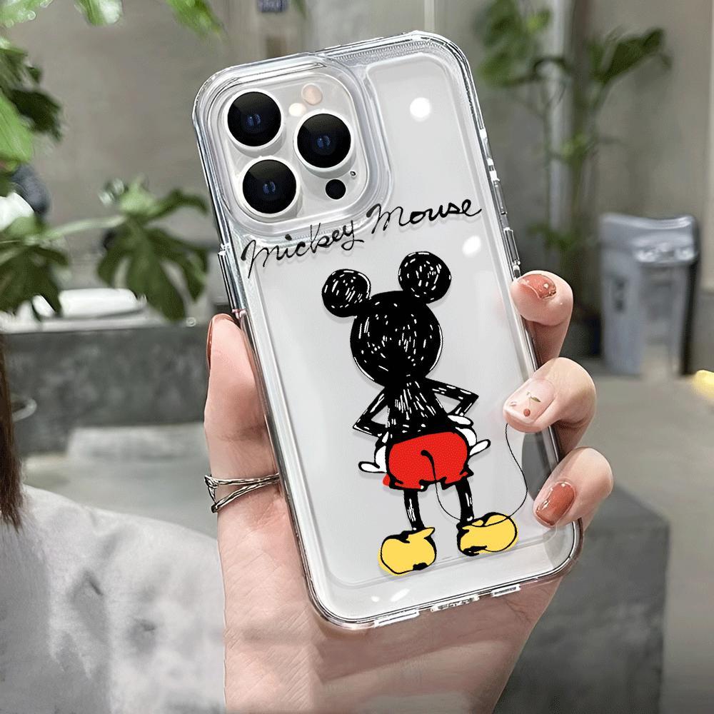 Ốp Điện Thoại Trong Suốt Chống Sốc In Hình Mickey Vui Nhộn Cho iphone 14 pro max 11 13 12 7Plus 7 8 X XR XSMax