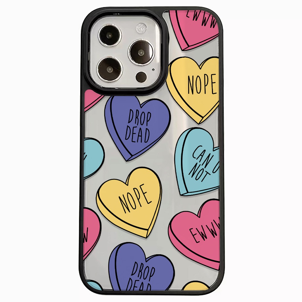 Ốp Điện Thoại Nhựa Acrylic Cứng Trong Suốt In Hình Trái Tim Đáng Yêu Cho iphone 14 pro Max 11 13 12 7Plus 8 X XS Max