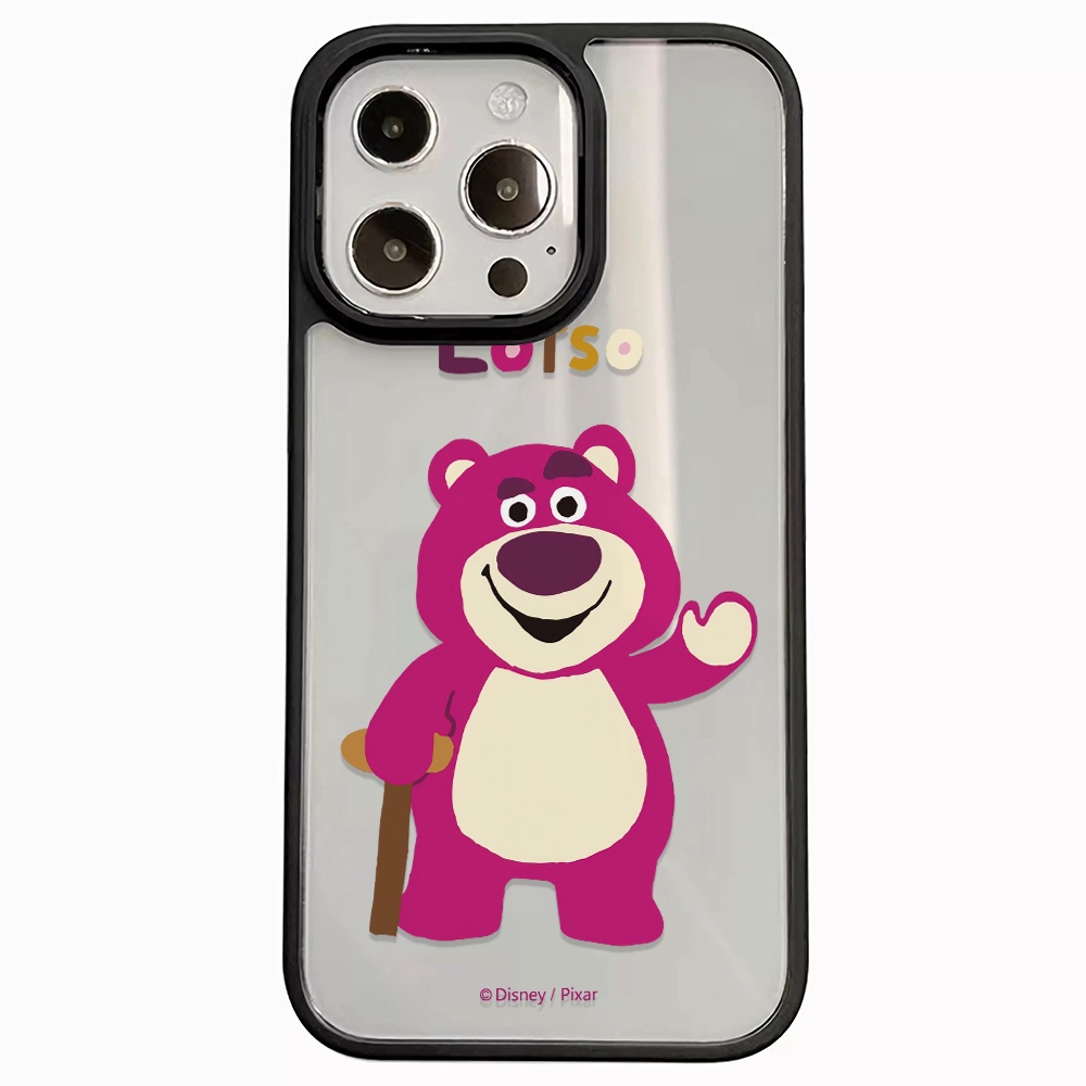 Ốp Điện Thoại Acrylic Cứng Trong Suốt Họa Tiết Gấu Và Dâu Tây Dễ Thương Cho iphone 14 pro Max 11 13 12 7Plus 8 X XS Max