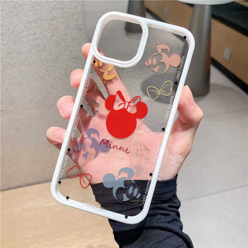 Ốp Điện Thoại Nhựa Acrylic Cứng Trong Suốt Hình Chuột Mickey Cho iphone 14 pro Max 11 13 12 7Plus 8 X XS Max